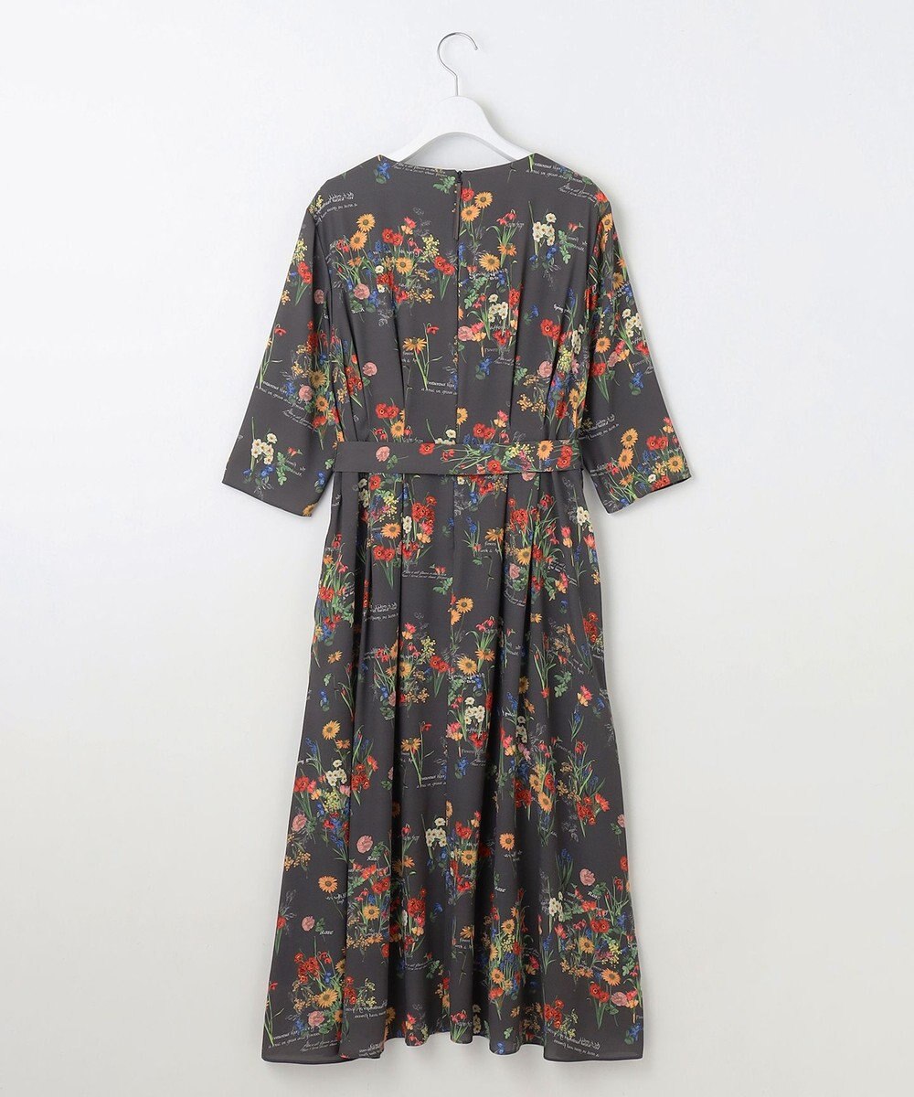 自由区 【洗える】フラワーガーデンプリント ワンピース 