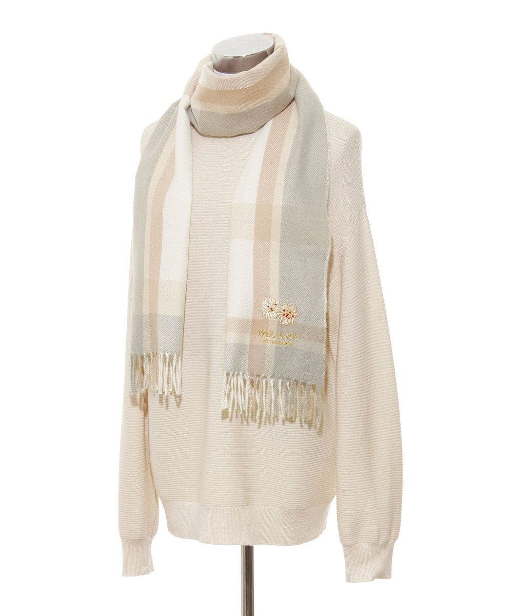 MOONBAT 【FUDGE11月号掲載】PAUL & JOE ACCESSOIRES クリザンテーム刺繍ムースタッチマフラー（パッケージ入り） 