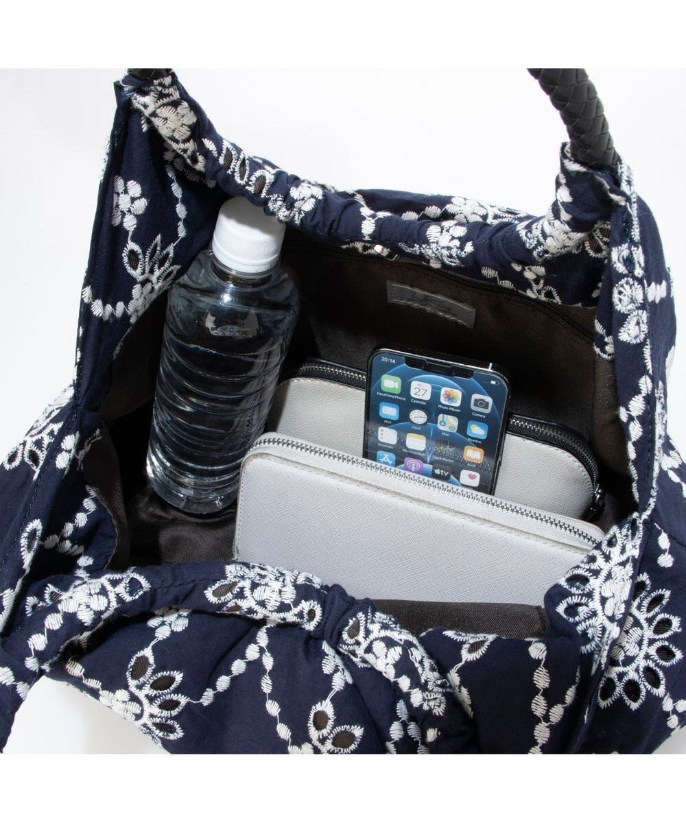 UNBILLION カシュカシュ cachecache / 花刺繍メッシュハンドルトートバッグ 