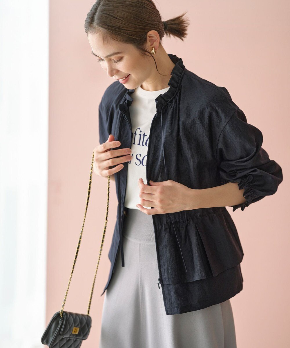 組曲 S 【洗える・シワになりにくい】シアーブルゾン 