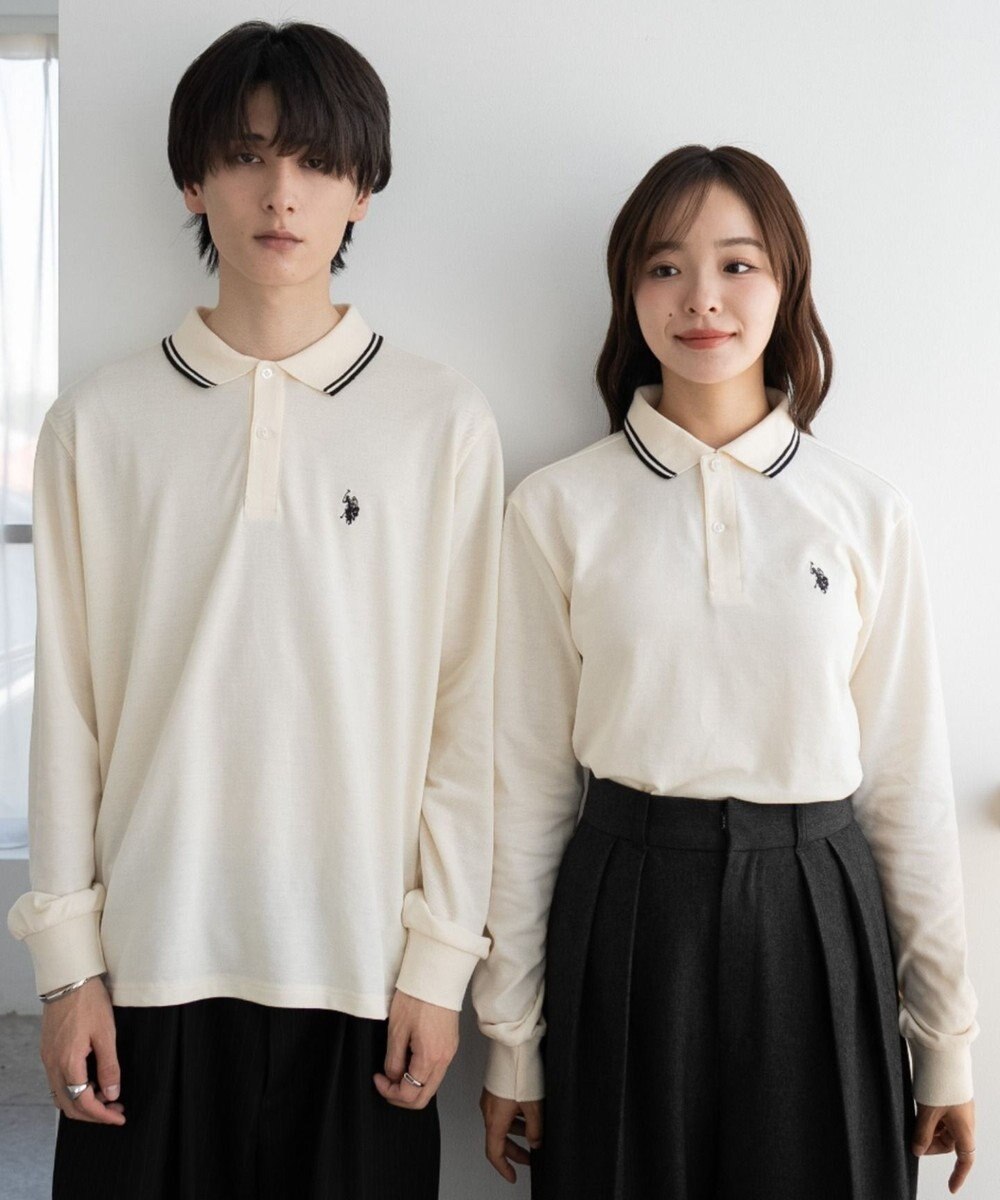 WEGO 【25年秋冬新作/ユニセックスITEM/SMLサイズ展開】別注USPOLOラインポロシャツ（長袖） 