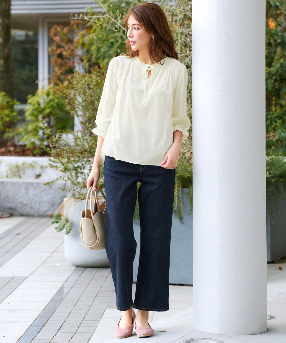 Tiaclasse フリルリボンブラウス 