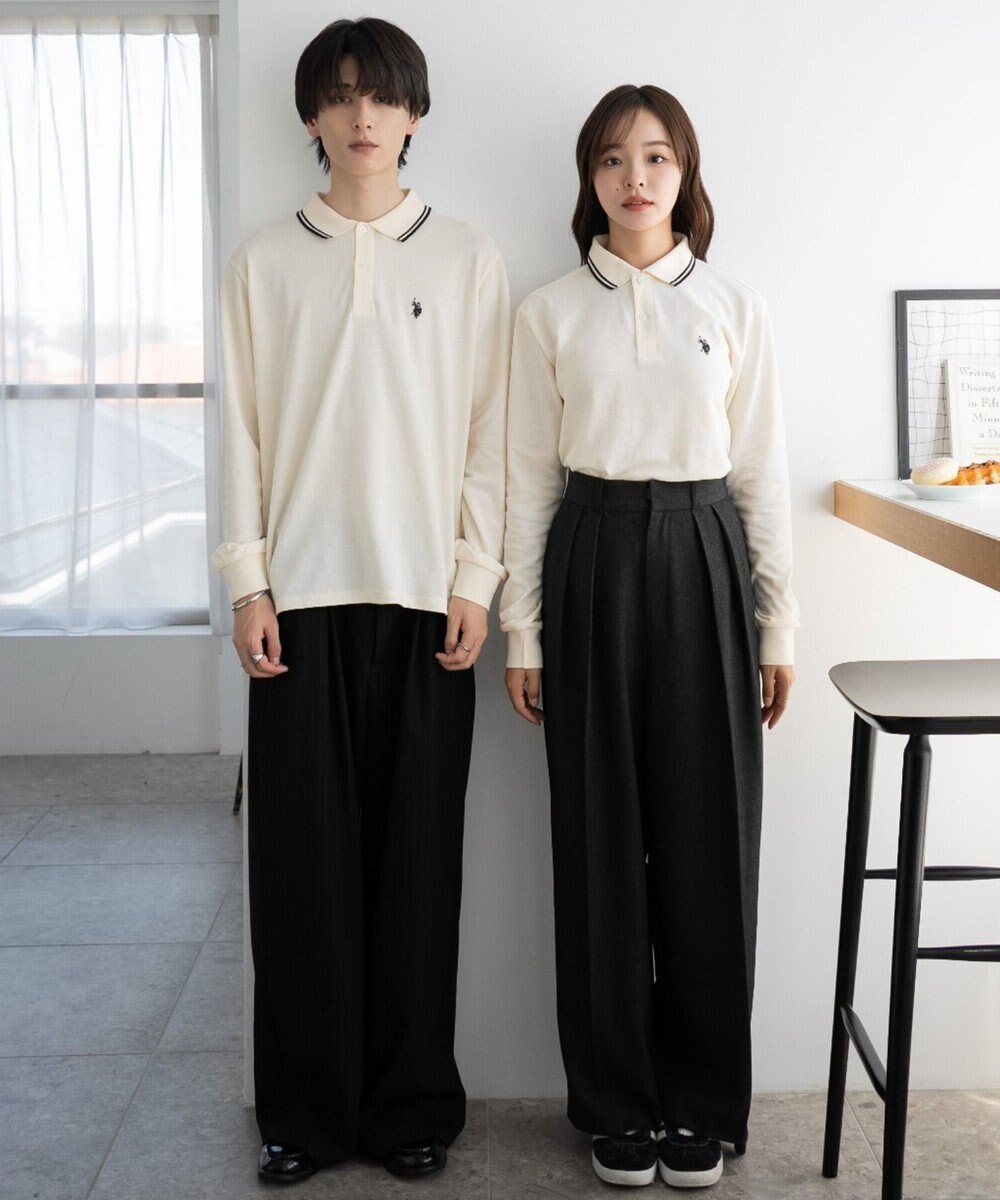 WEGO 【25年秋冬新作/ユニセックスITEM/SMLサイズ展開】別注USPOLOラインポロシャツ（長袖） 