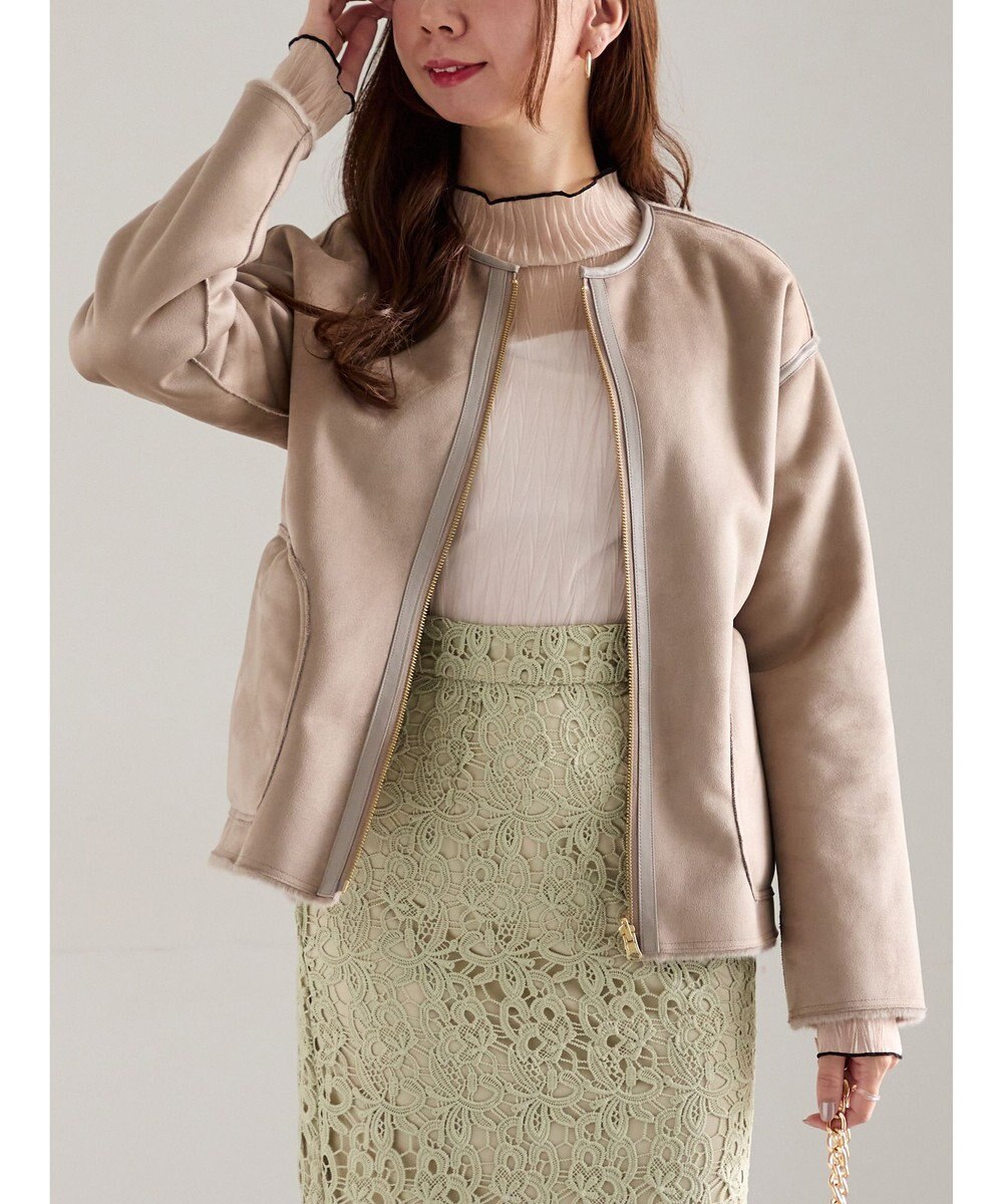 Te chichi リバーシブルファームートンブルゾン 