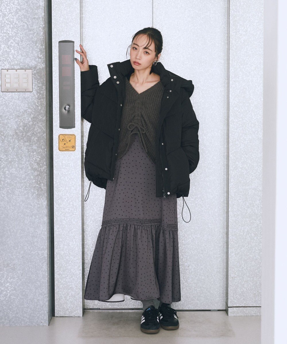 earth music&ecology フロントシャーリングニットプルオーバー 