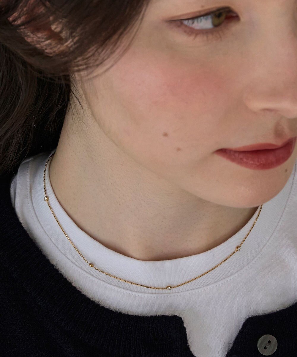 Phoebe 【金属アレルギー対応】ステーションビジューチョーカー/サージカルステンレス/38cm～43cm 