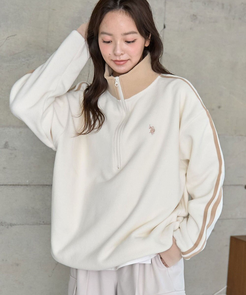 WEGO 【ユニセックス着用ITEM】USPOLOフリースハーフジッププルオーバー 