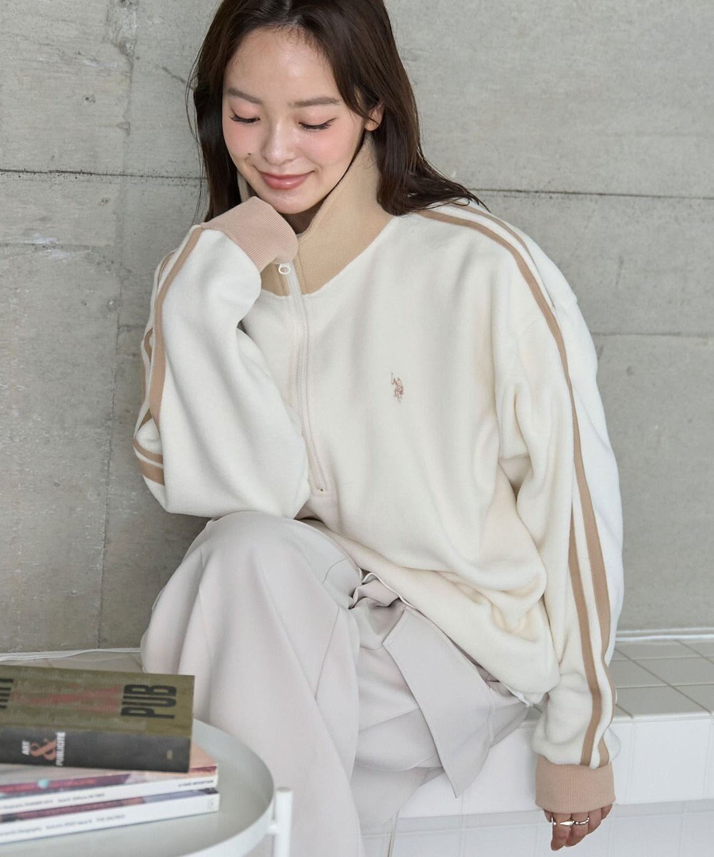 WEGO 【ユニセックス着用ITEM】USPOLOフリースハーフジッププルオーバー 