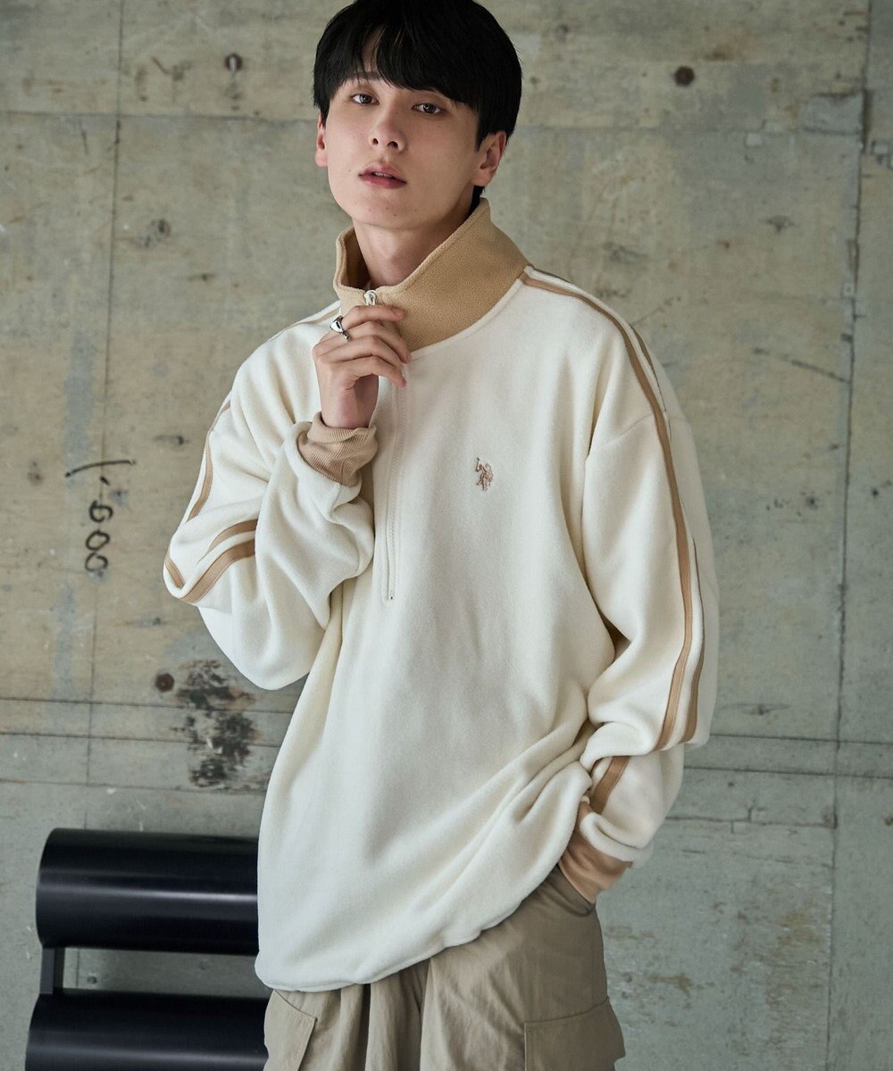 WEGO 【ユニセックス着用ITEM】USPOLOフリースハーフジッププルオーバー 