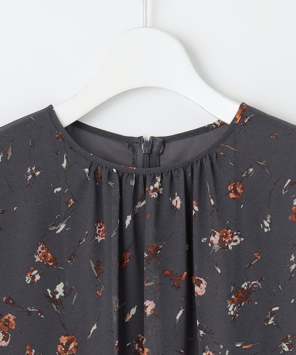 自由区 【洗える】オータムダリアプリント ワンピース 