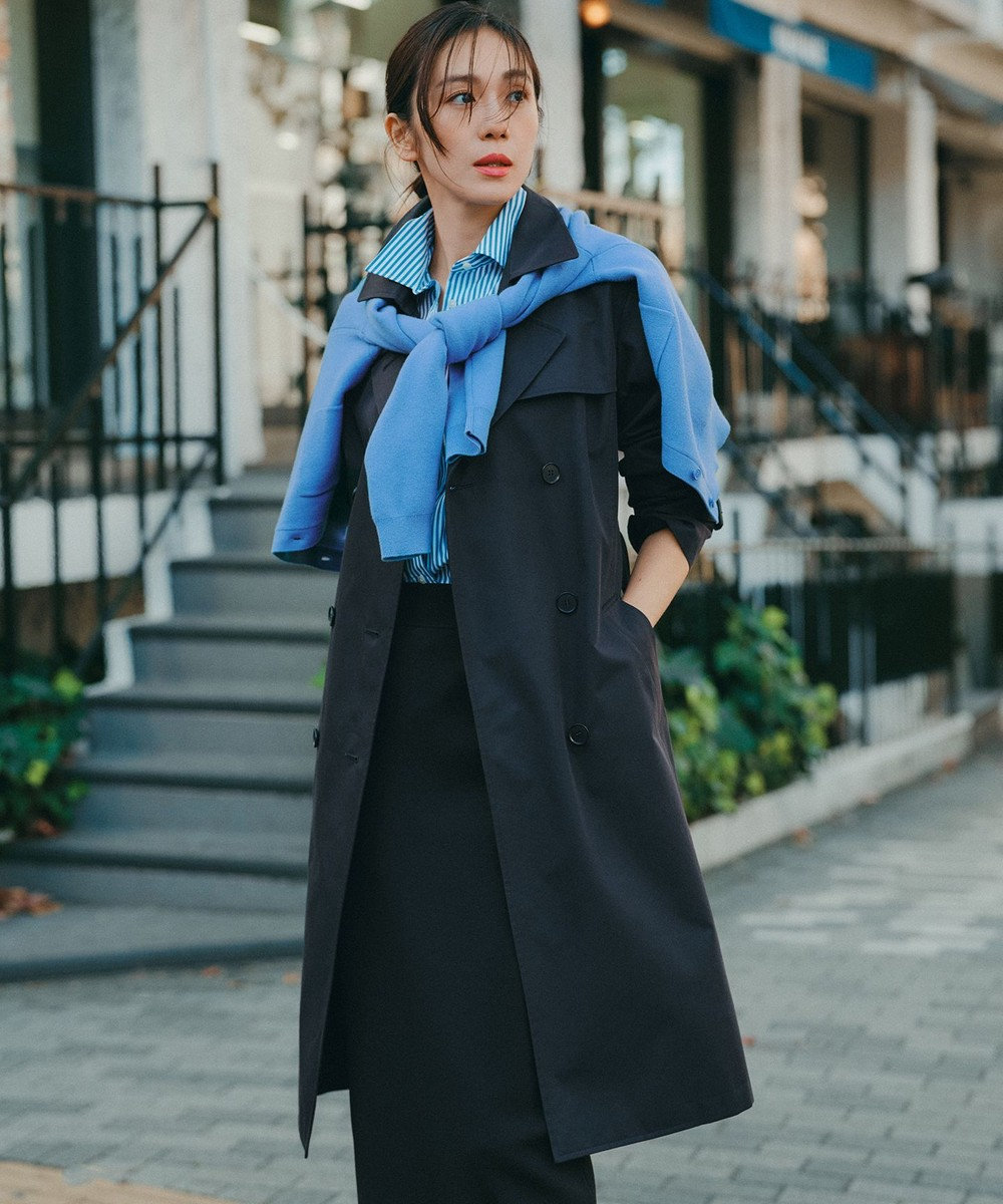 23区 L エアータンブラー TCギャバジン ロング トレンチコート 