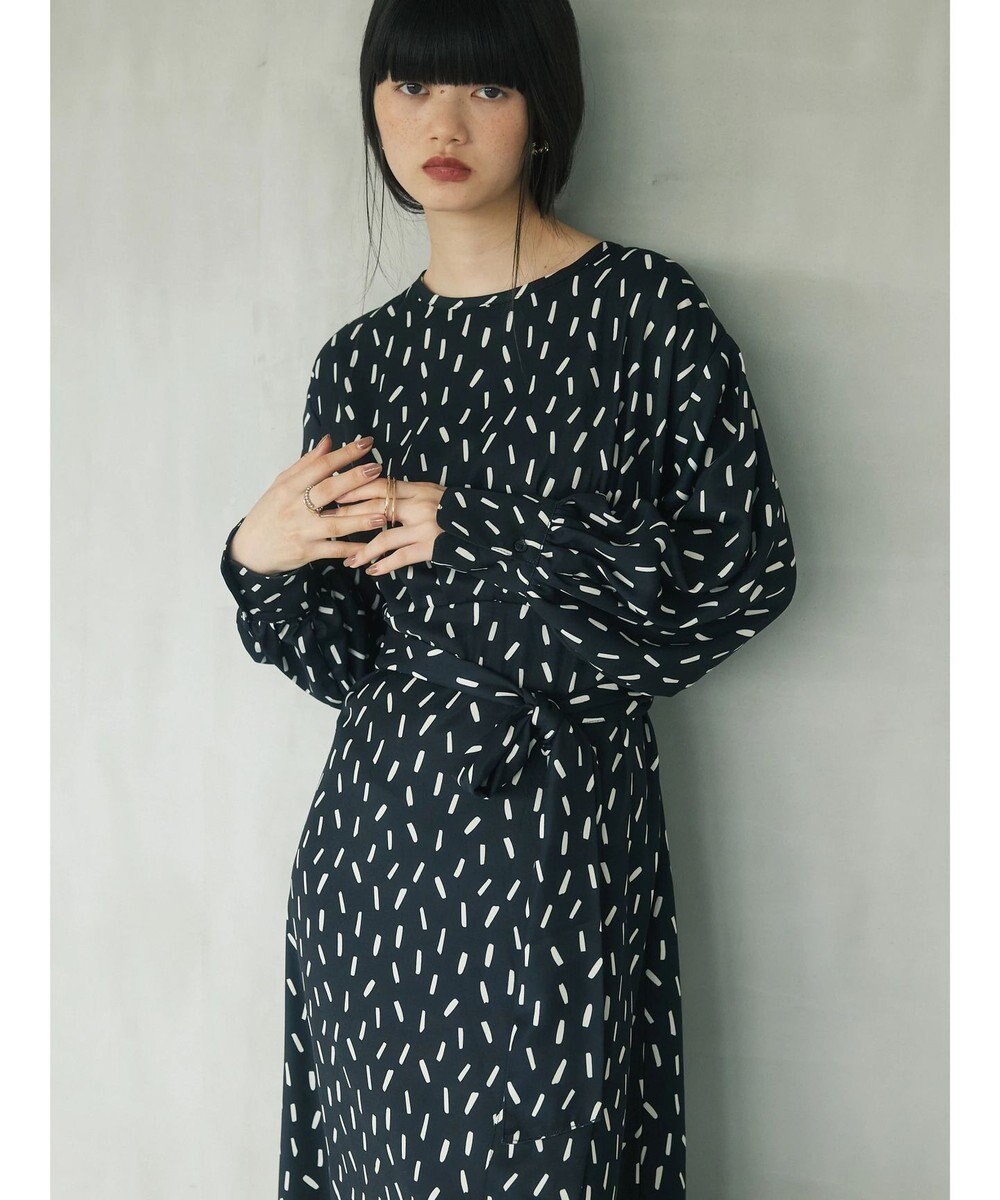 Green Parks armonia．スクエアドットプリントタックワンピース 