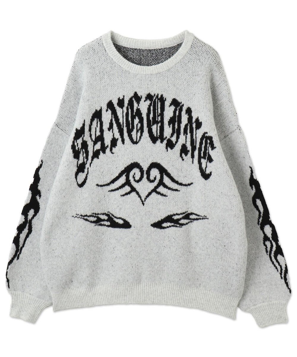 WEGO モチーフグラフィックフラッフィーニットプルオーバー 