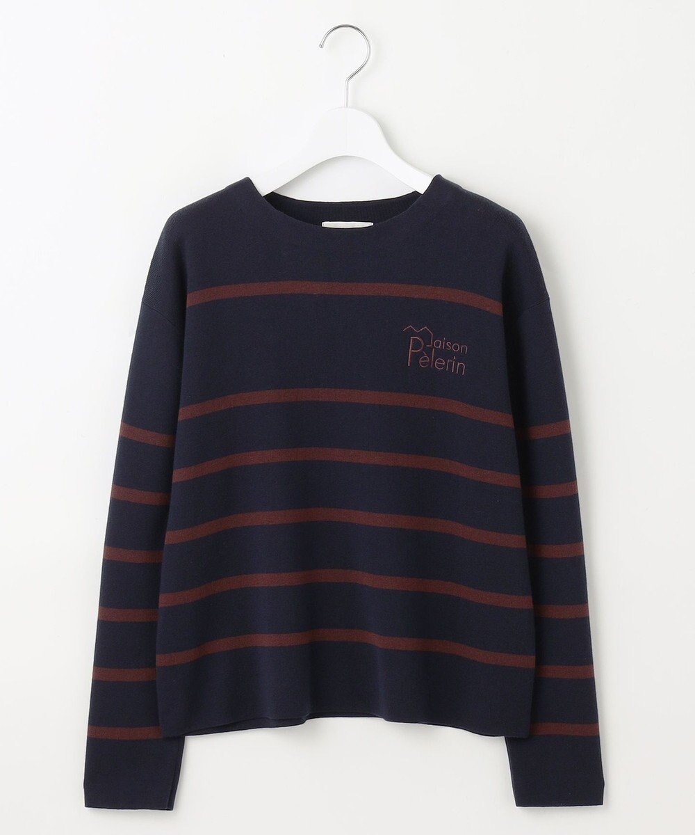 自由区 L コットンウールハイゲージボーダー ニット 