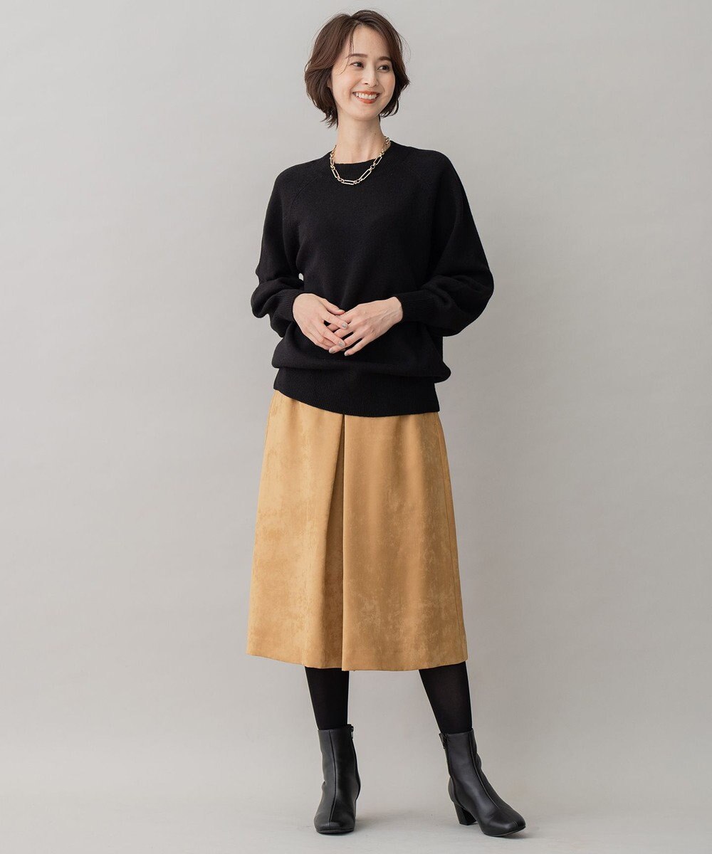 自由区 L 【洗える】ウールカシミヤブレンド ボートネックプルオーバー 