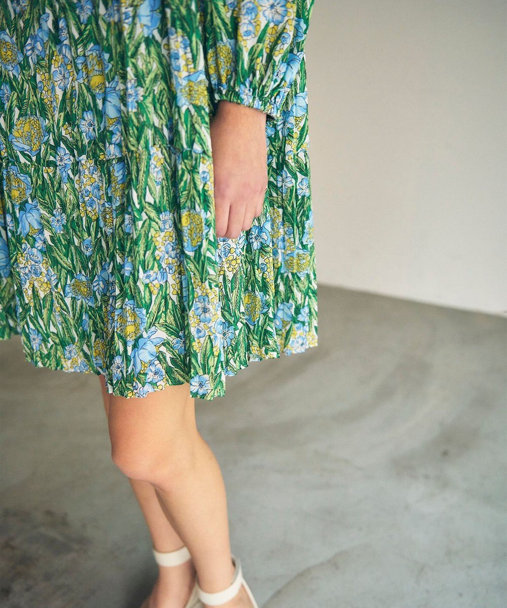 GRACE CONTINENTAL フラワープリントティアードミニワンピース 