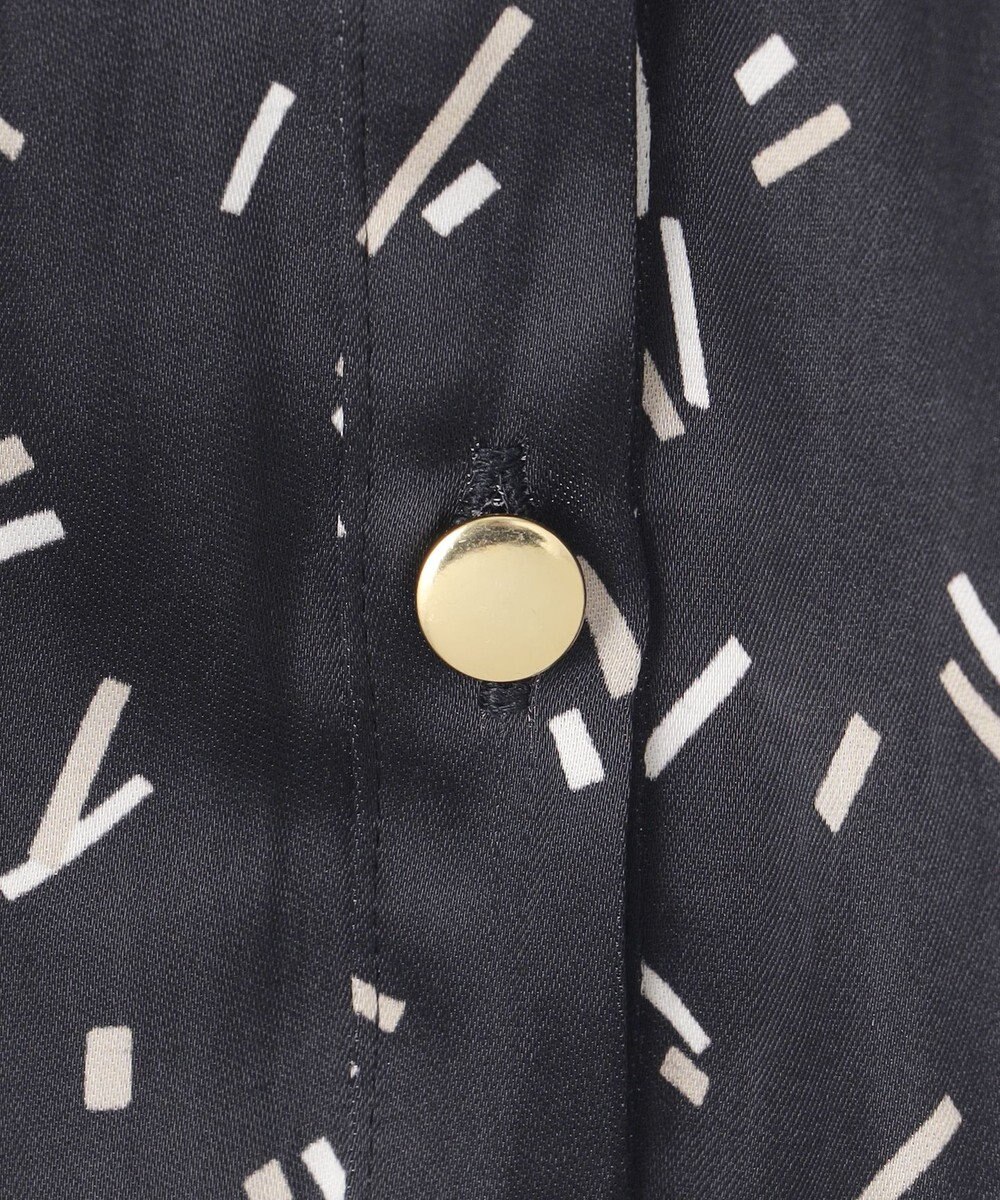 自由区 【洗える・XSサイズあり】ビンテージサテンプリント柄 ブラウス 