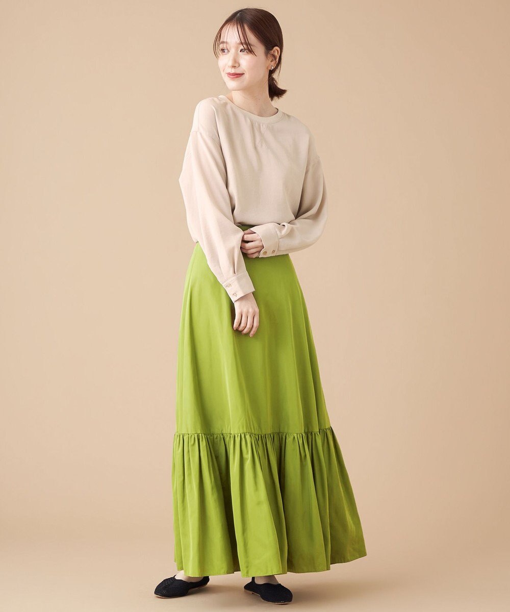 SHARE PARK LADIES 【ウォータープルーフ】　マキシティアードスカート 