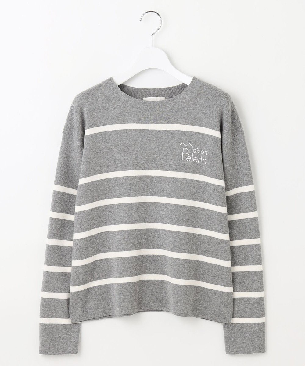 自由区 L コットンウールハイゲージボーダー ニット 