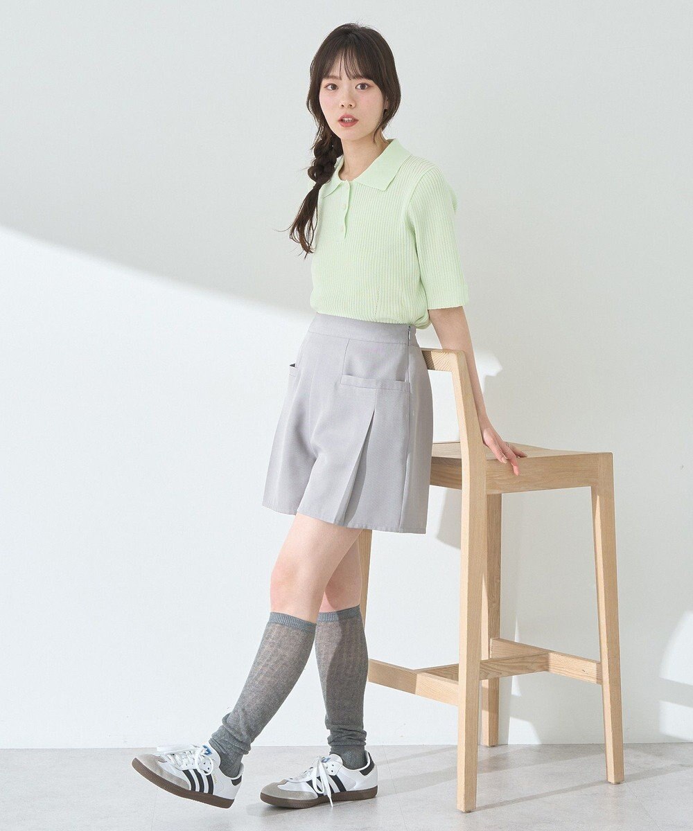 earth music&ecology 半袖ポロニットプルオーバー 