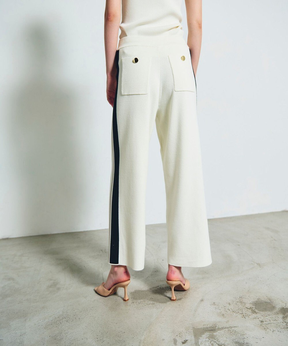 GRACE CONTINENTAL サイドラインニットパンツ 