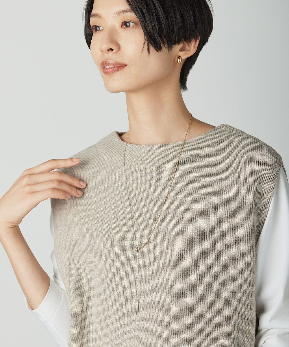 J.PRESS LADIES コンビチェーン ラリエット ネックレス 