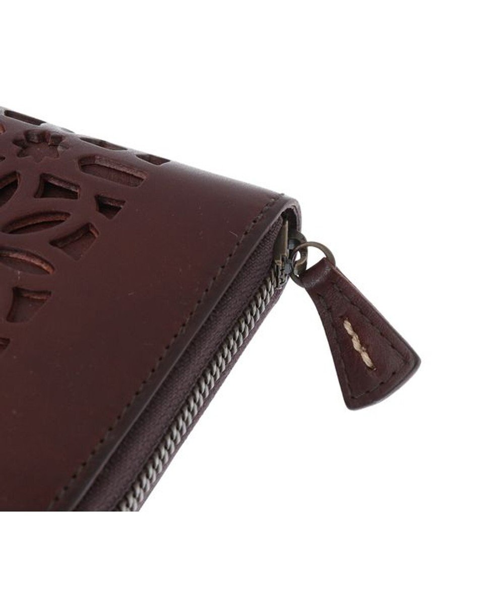 genten カットワーク ラウンド長財布 