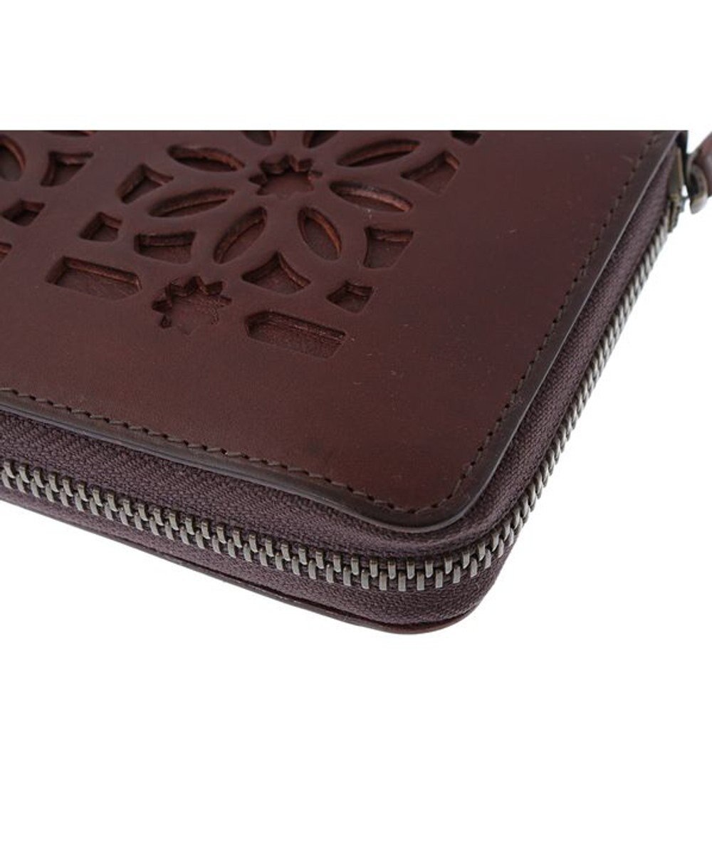 genten カットワーク ラウンド長財布 