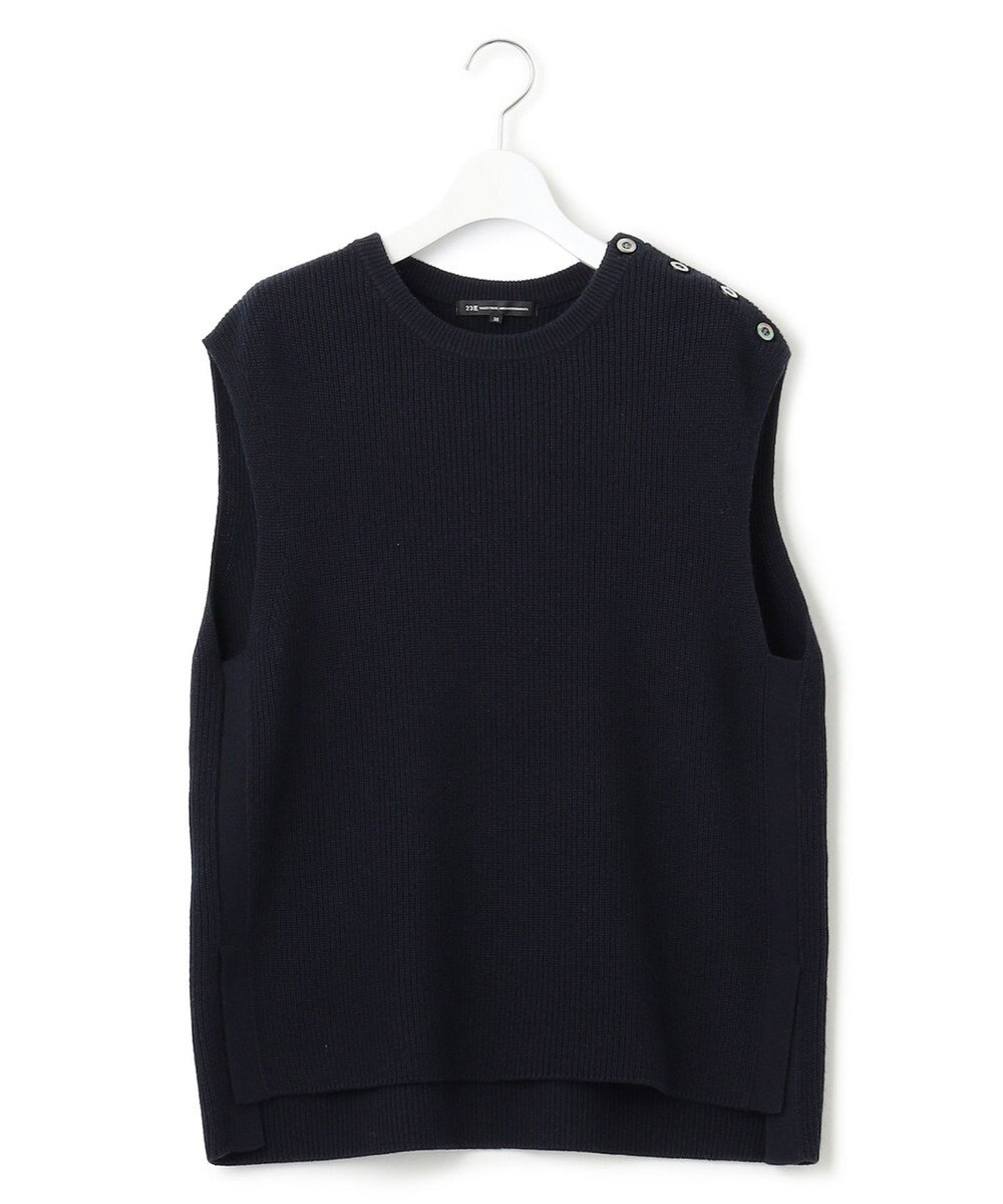 23区 【洗える】コットンカシミヤ ニットベスト 