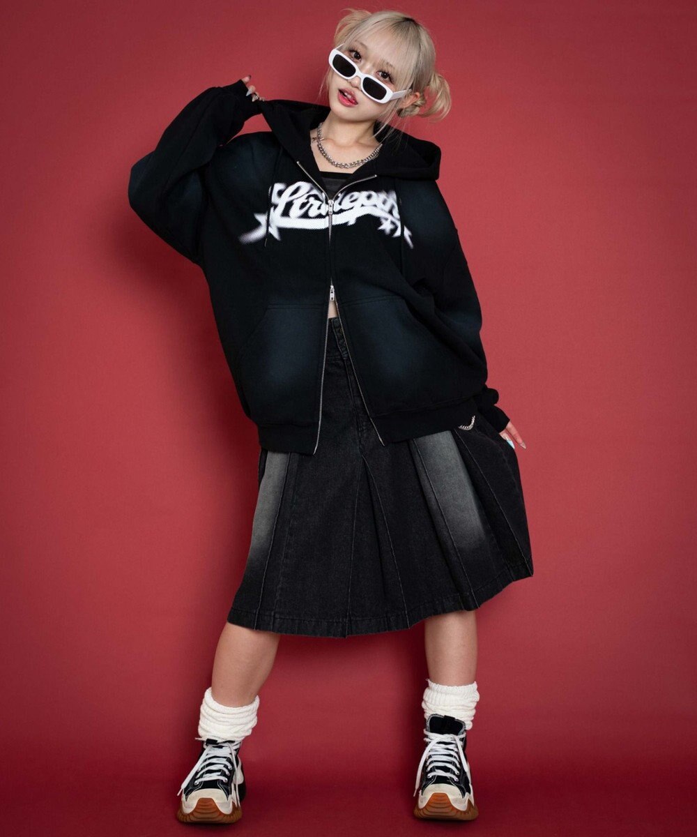 WEGO 【ユニセックス着用ITEM/MLサイズ展開】グラフィックZIPパーカー 