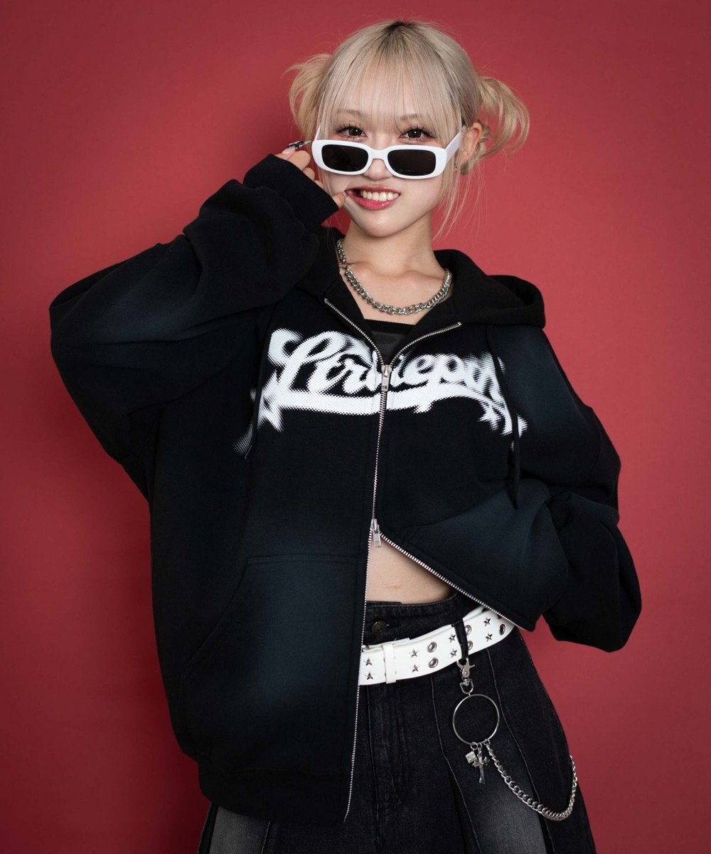 WEGO 【ユニセックス着用ITEM/MLサイズ展開】グラフィックZIPパーカー 