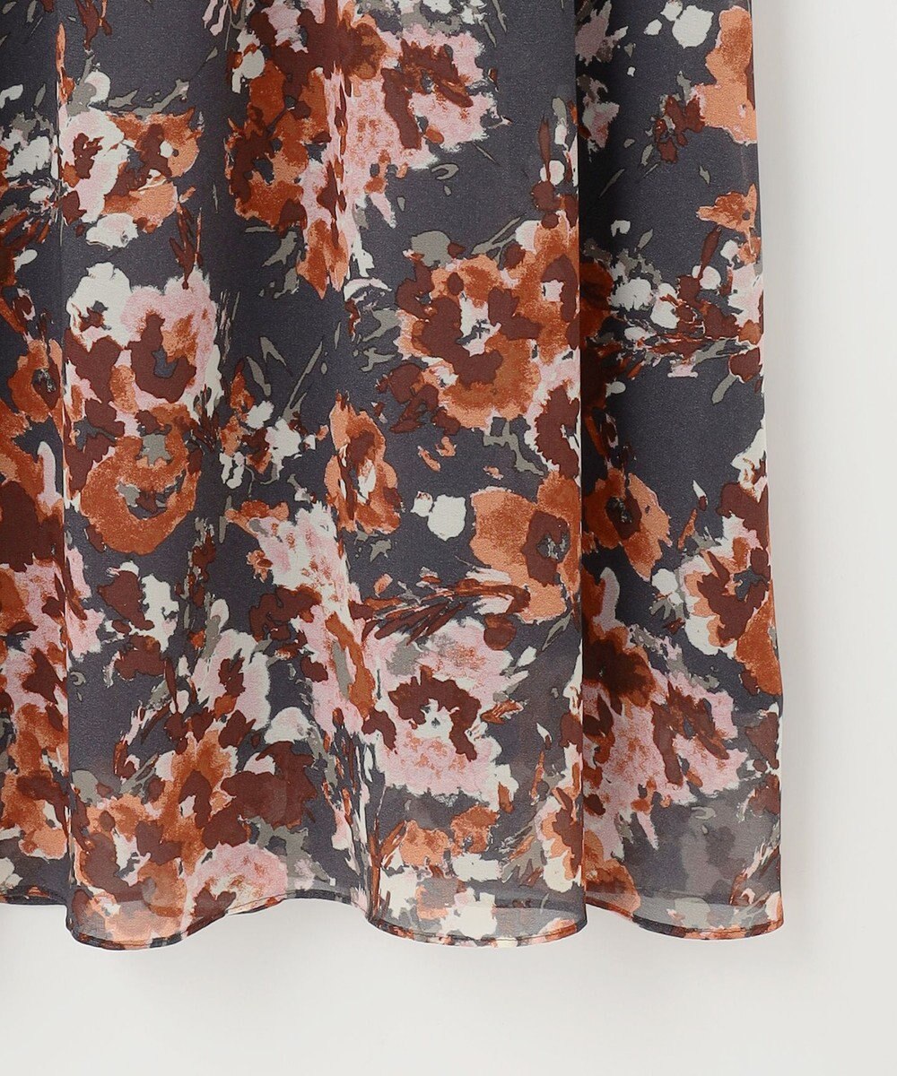 自由区 【洗える】オータムダリアプリント ワンピース 