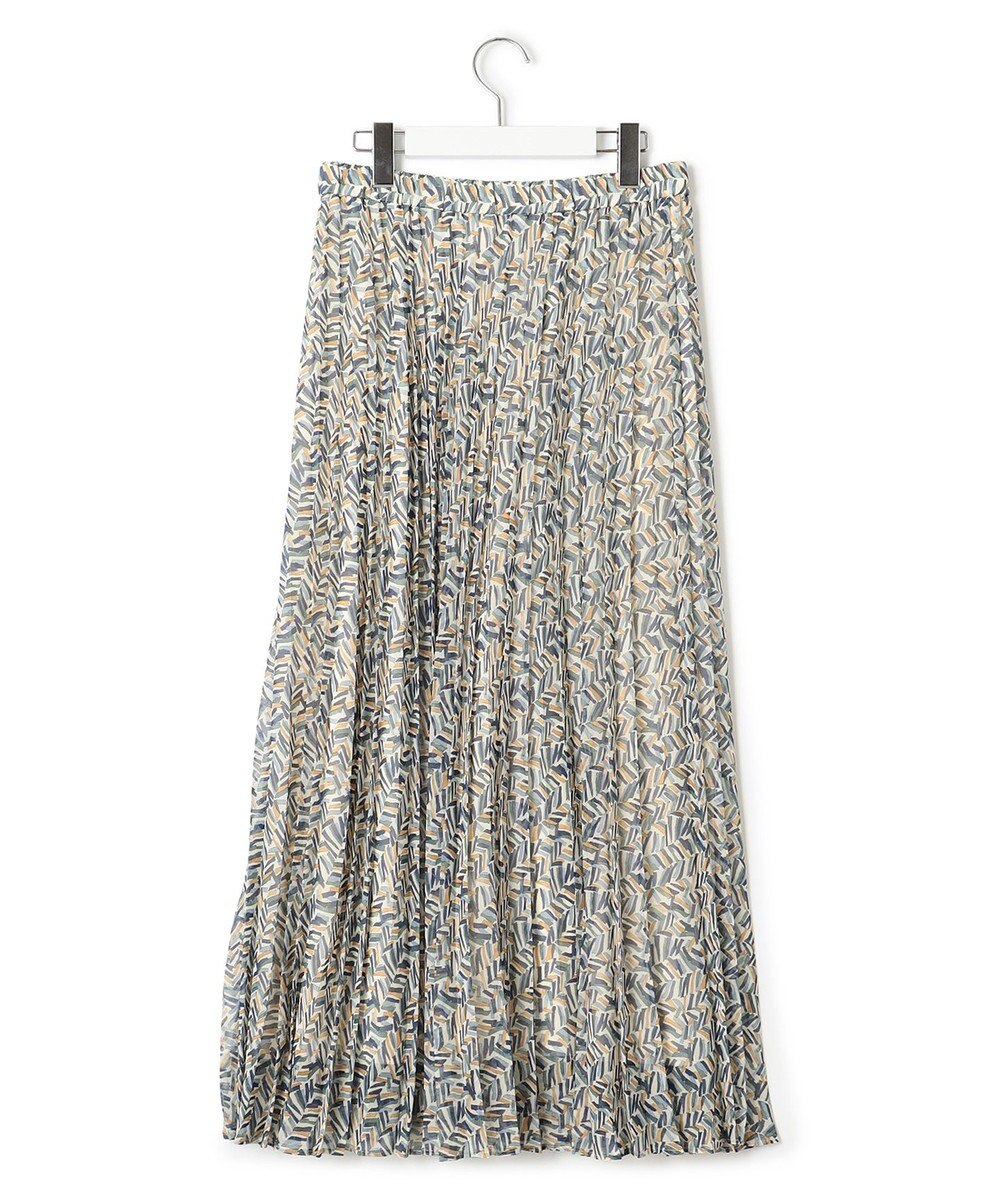 23区 【洗える】シアーヘリンボーンプリント プリーツ スカート 