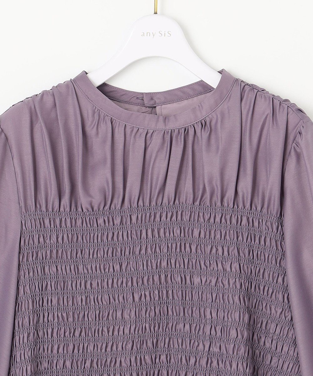 ANY SIS 【洗える】オーガンジーシャーリング ブラウス 