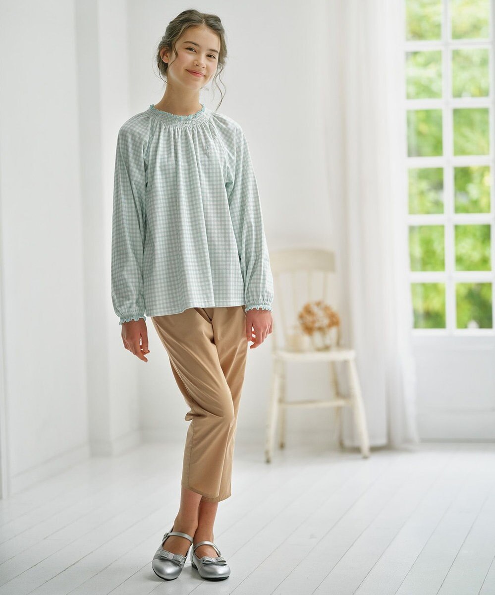 組曲 KIDS 【150-160㎝】シャーリングチェック トップス 