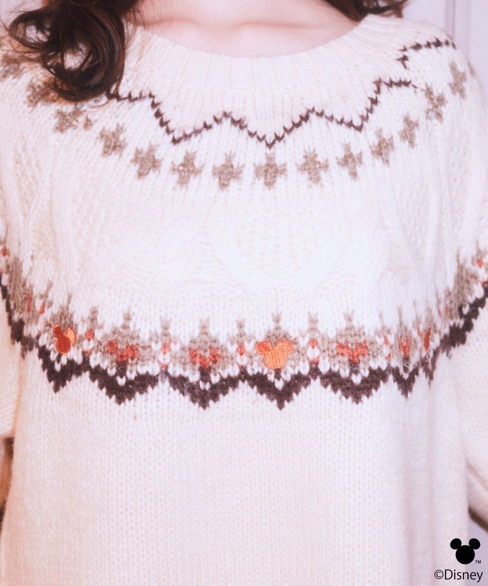 earth music&ecology 【予約】Disney/ミッキー刺繍ノルディックニットチュニック 