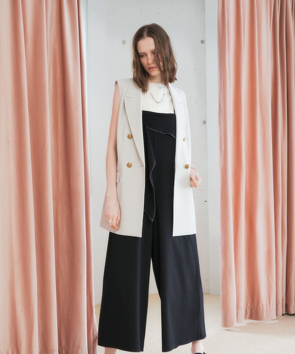 YECCA VECCA ドライタッチ金釦テーラードジレ 