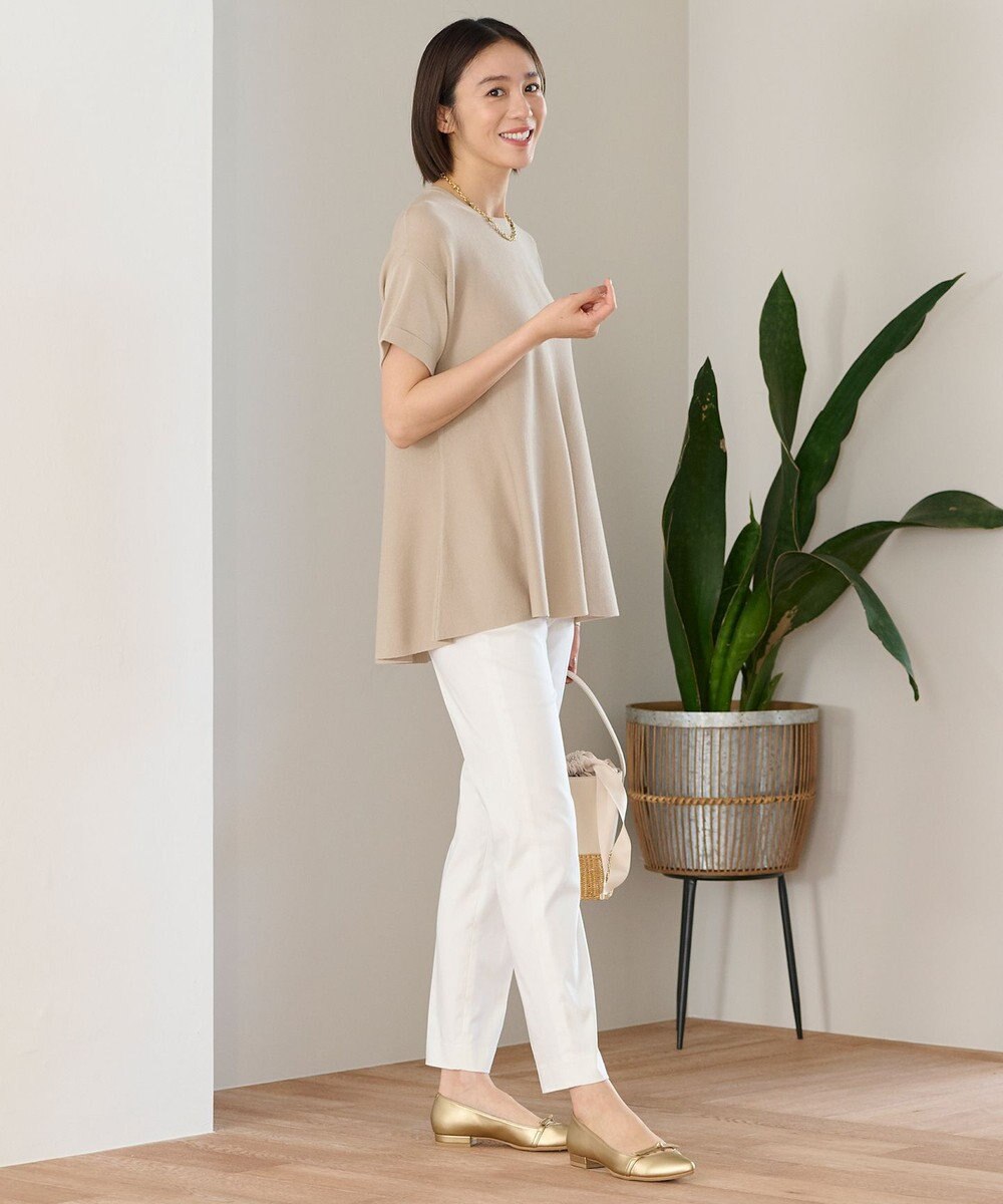 自由区 【WEB限定・洗える・XSサイズあり】ハイツイストコットンアセテートテントライン ニット 