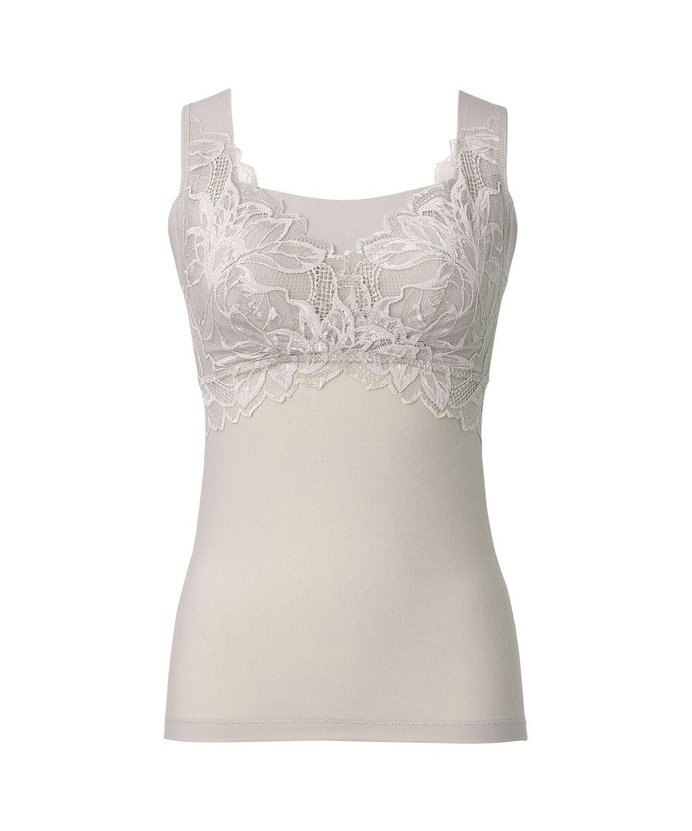 BRADELIS New York 【BRADELIS NewYork peace】シルク混素肌しっとりハッピーバストキャミ26 補正下着 カップ付き ブラトップ ブラキャミソール シェイパー 