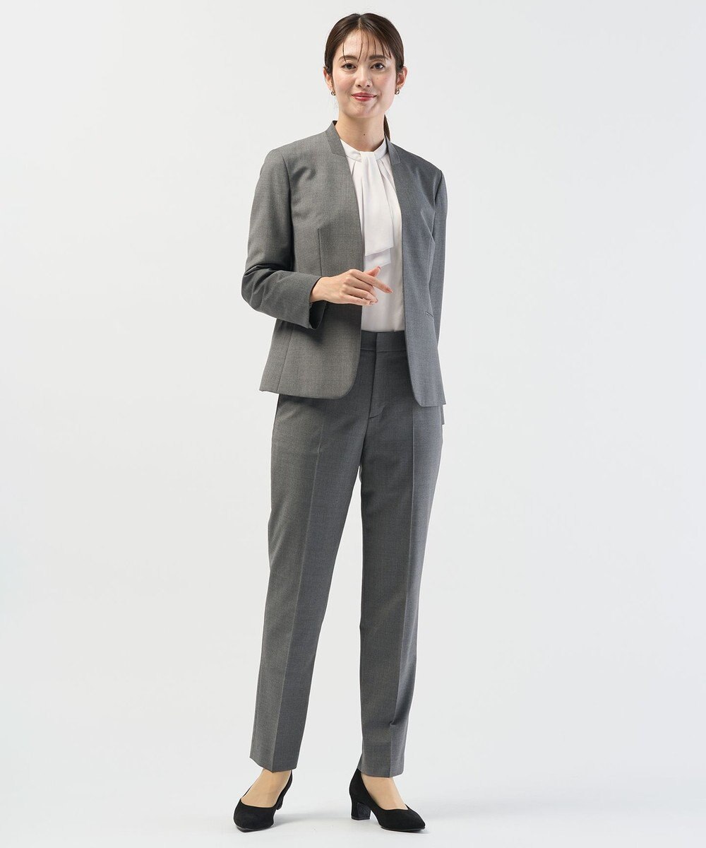 J.PRESS LADIES 【セットアップ対応】BAHARIYE SOLID ノーカラー ジャケット 