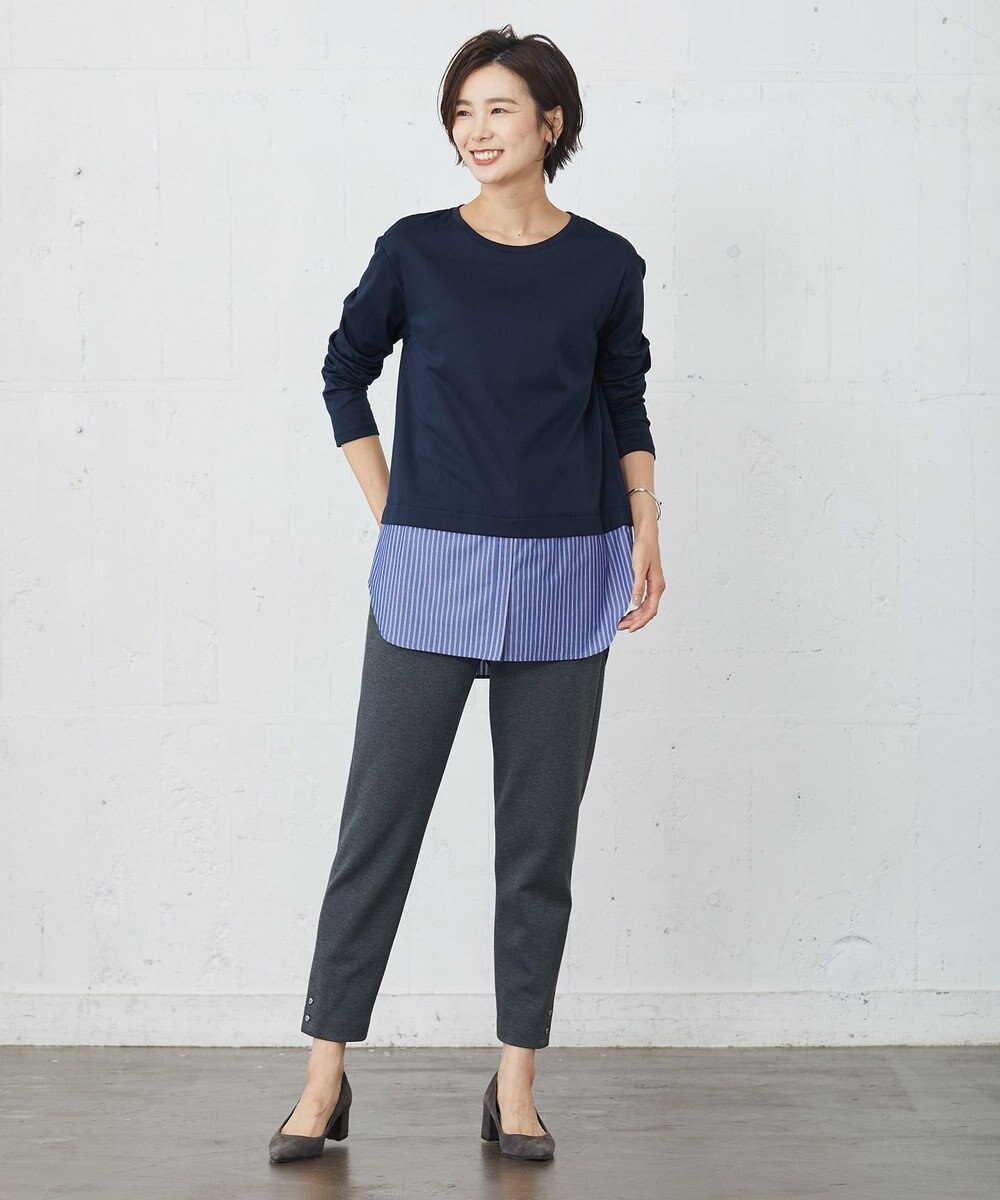 J.PRESS LADIES 【接触冷感・UVケア】レイヤードジャージー カットソー 