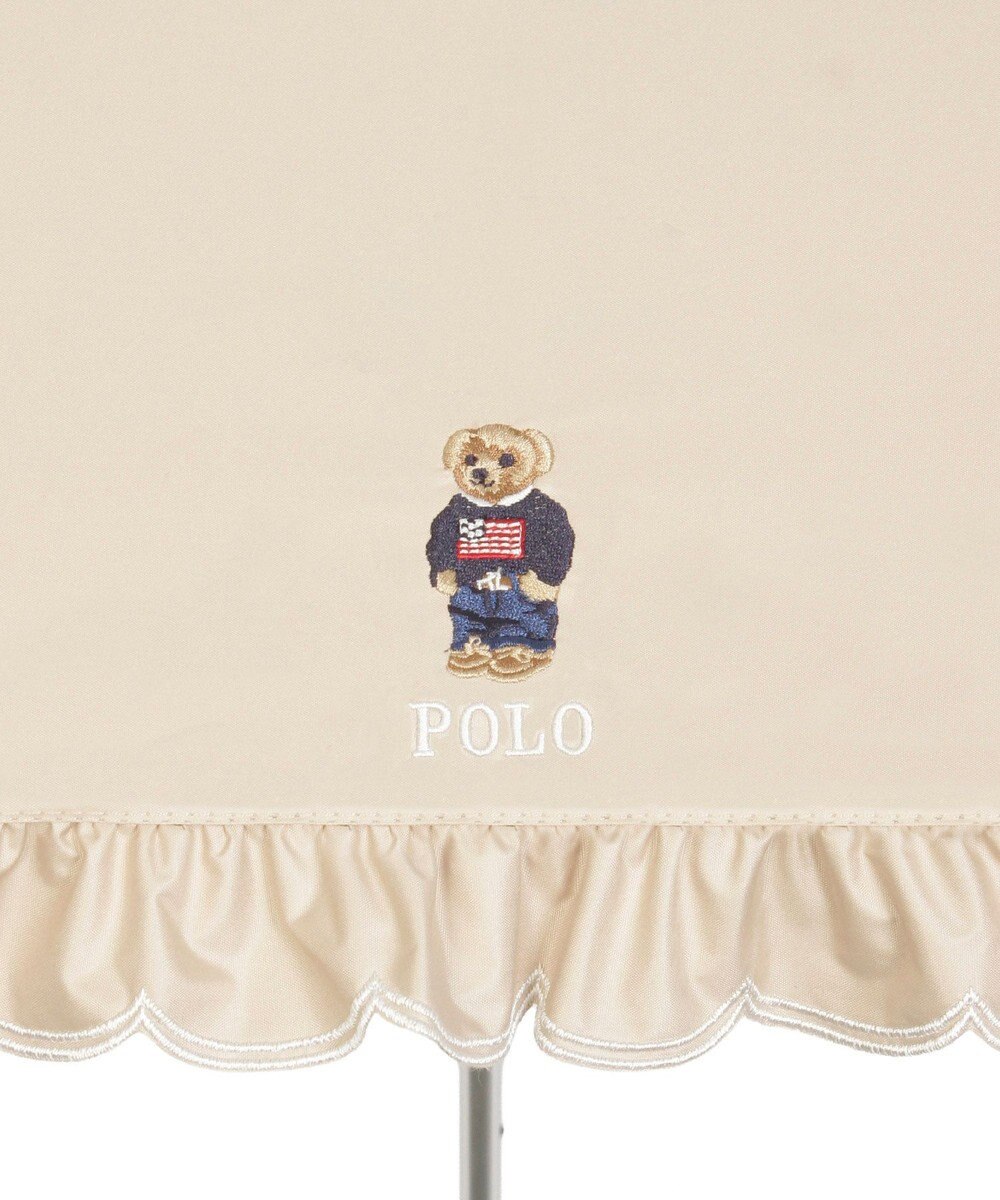MOONBAT 【WEB限定/遮光率100%/遮熱/UV】POLO RALPH LAUREN（ポロ ラルフローレン）晴雨兼用日傘 ワンポイント ポロベア刺繍 フリル 長傘 