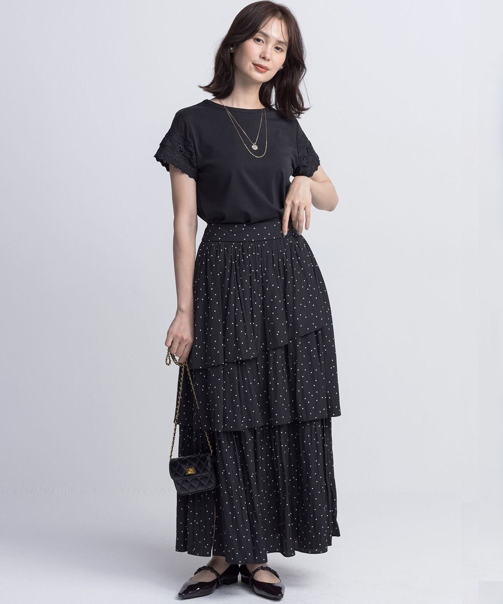 組曲 S レーススリーブシルケット カットソー 