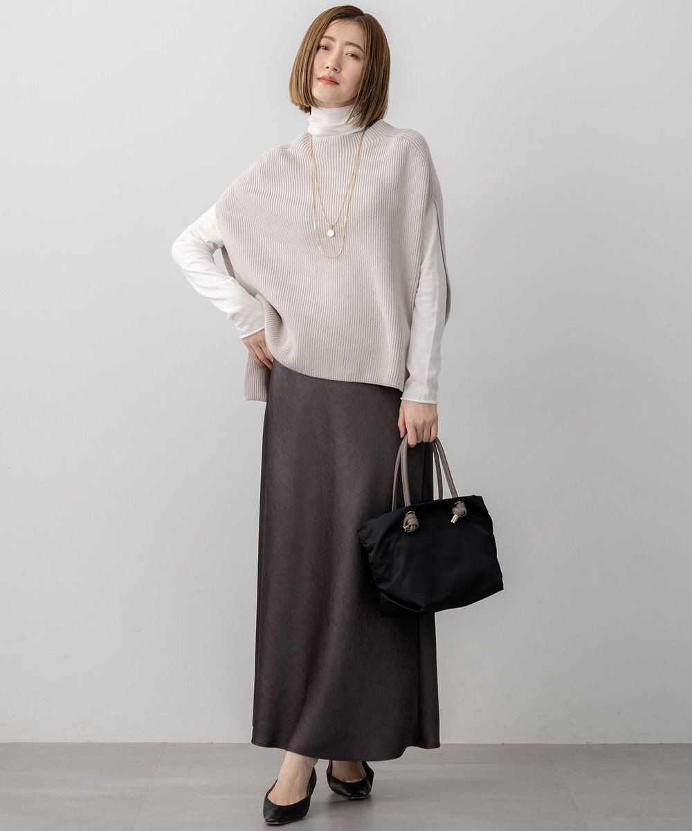 23区 【洗える】コットンリリー モックネックニットベスト 