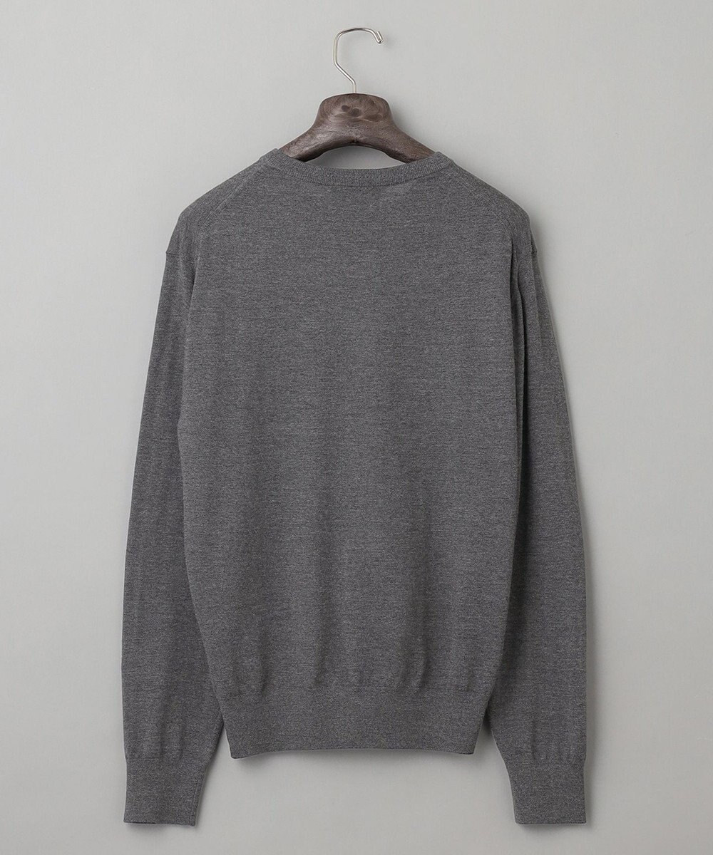 GOTAIRIKU 【家庭洗濯可能】イタリア糸 ハイゲージVネックニット 