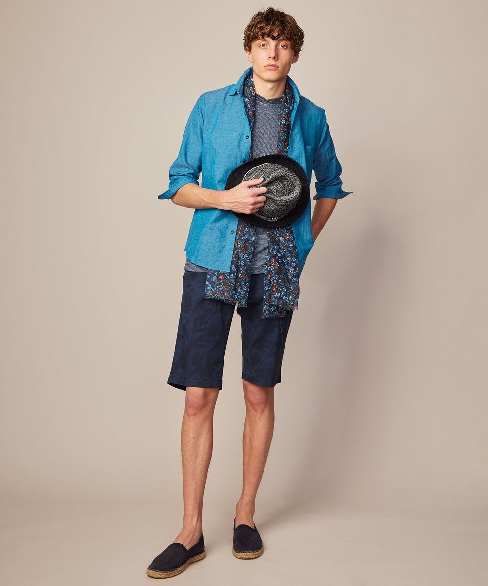 JOSEPH ABBOUD 【イタリア素材/製品染め】ボタニカルヘリンボンプリント ショーツ 