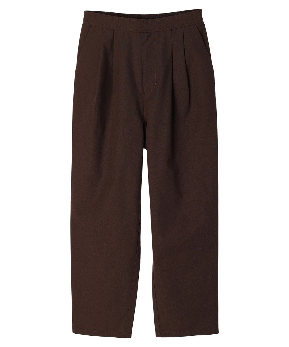 Green Parks 綿麻混タックテーパードパンツ 