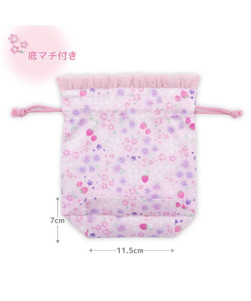 Mother garden マザーガーデン  野いちご コップ巾着 《小花いちご柄》 