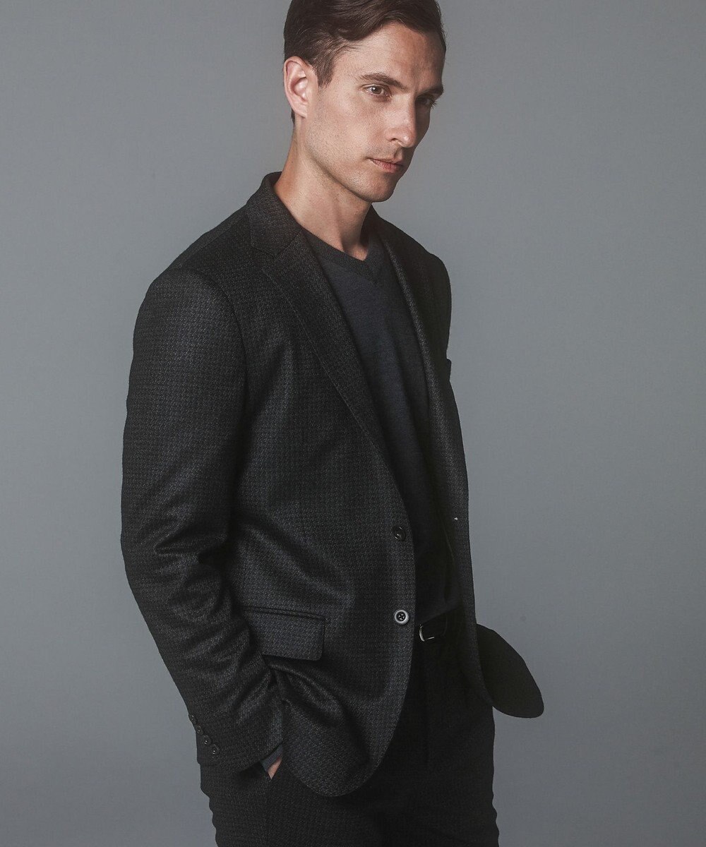 GOTAIRIKU セットアップ対応【2WAYストレッチ/シワになりにくい】T/W ジャージージャケット_千鳥柄 