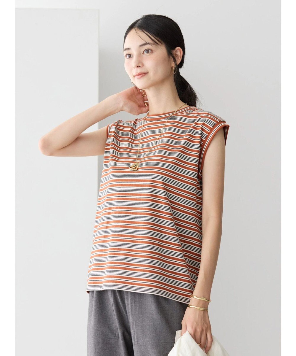 AMERICAN HOLIC マルチボーダーノースリーブカットプルオーバー 